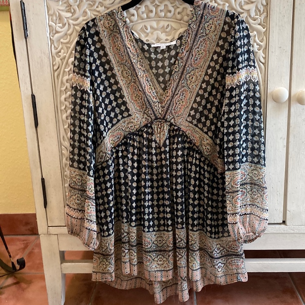 Rose + Olive Sheer Long Sleeve Blouse/Coverup